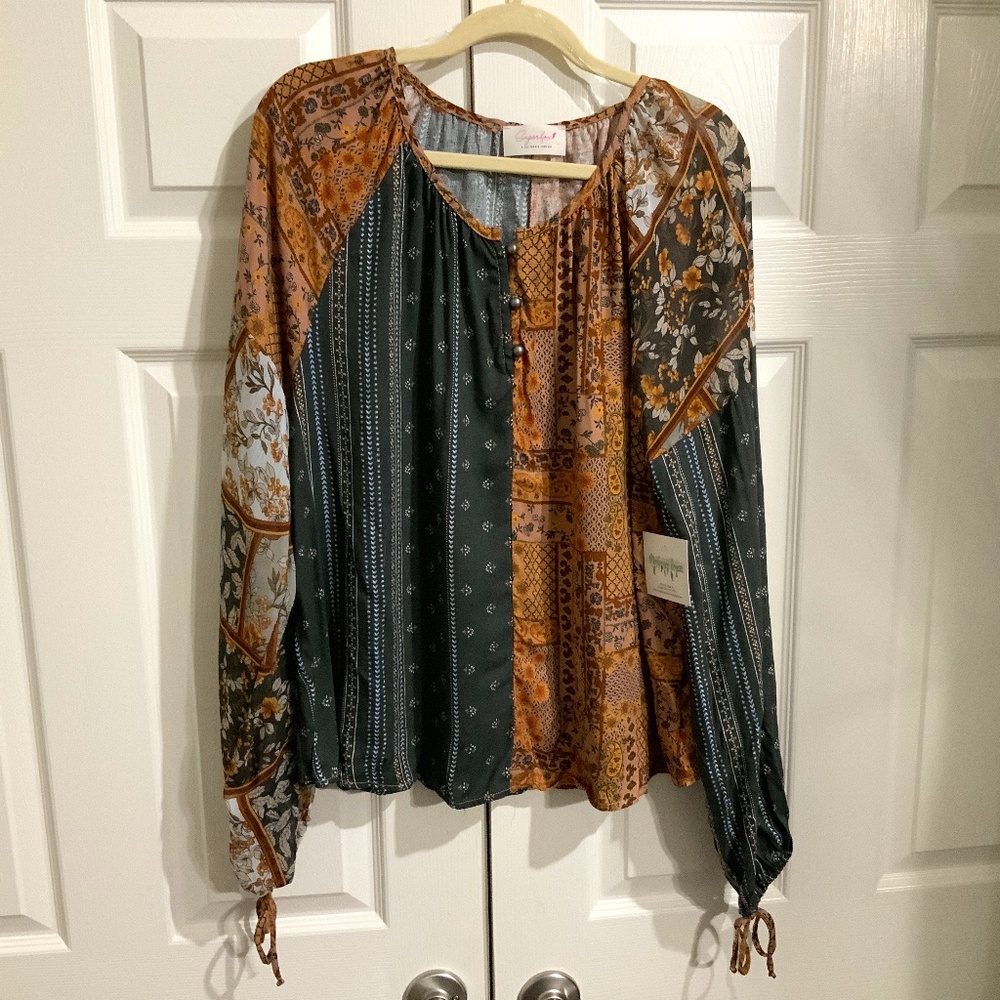Ladies Bohemian style top XL-New